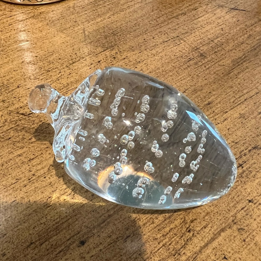 Strawberry Glass Bubble Paperweight